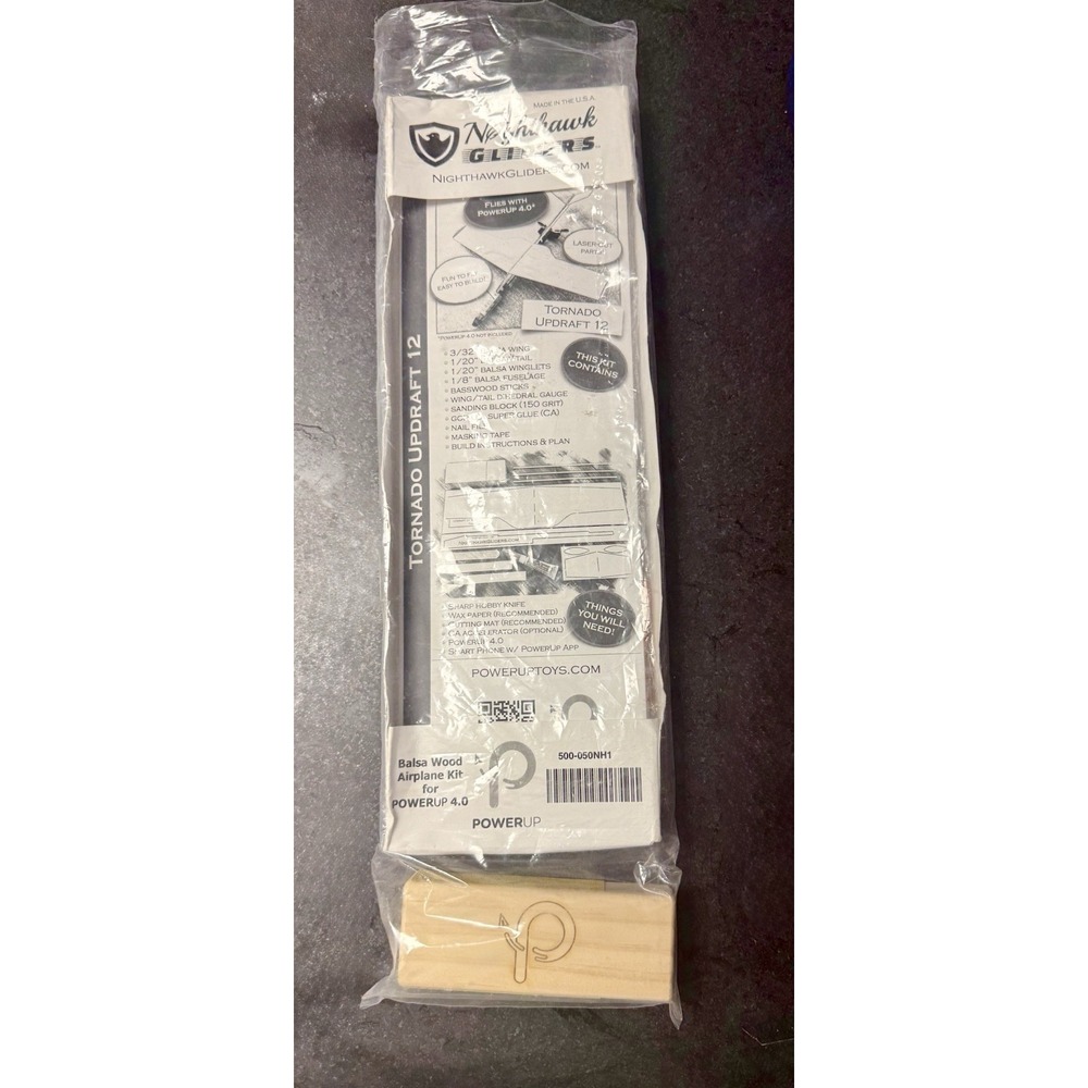 Nighthawk Gliders Tornado Updraft 12 Balsa Airplane Kit POWERUP 4.0 New